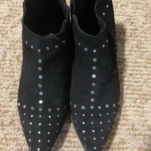Free People Black Suede Studded Booties